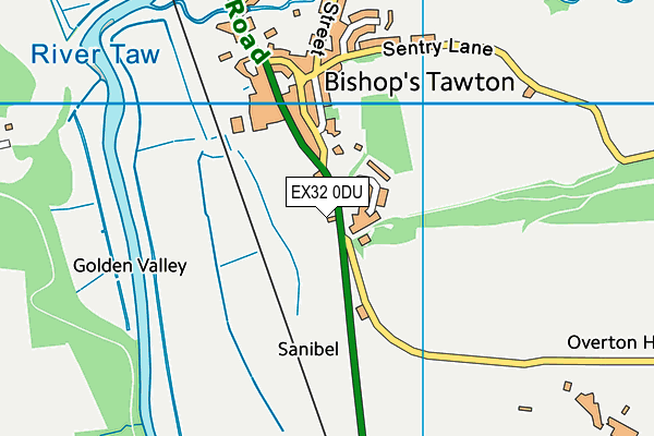 EX32 0DU map - OS VectorMap District (Ordnance Survey)