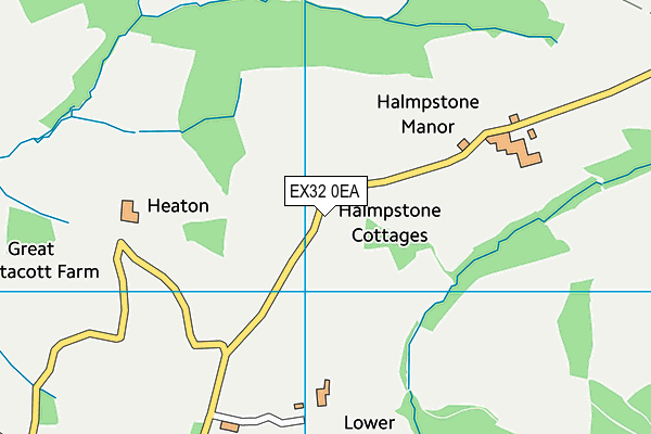 EX32 0EA map - OS VectorMap District (Ordnance Survey)