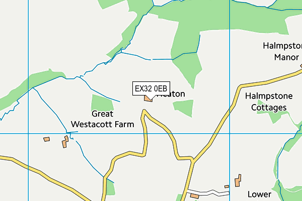 EX32 0EB map - OS VectorMap District (Ordnance Survey)