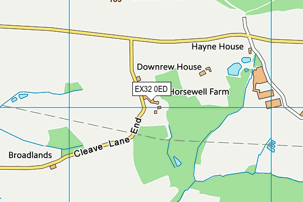 EX32 0ED map - OS VectorMap District (Ordnance Survey)