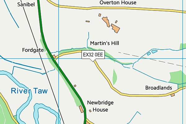 EX32 0EE map - OS VectorMap District (Ordnance Survey)