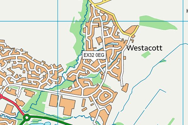 EX32 0EG map - OS VectorMap District (Ordnance Survey)