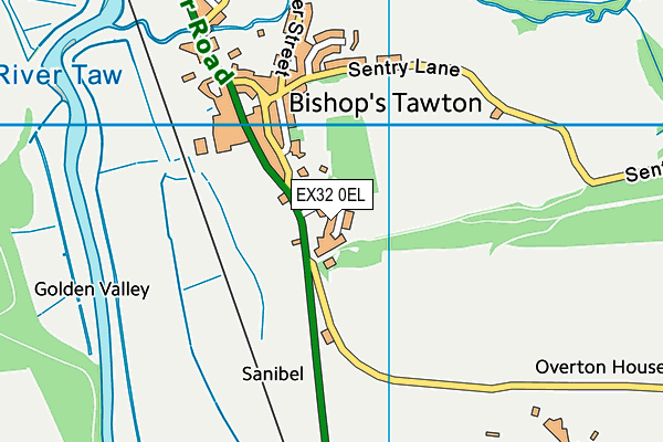 EX32 0EL map - OS VectorMap District (Ordnance Survey)