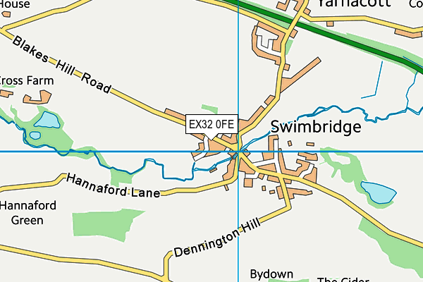 EX32 0FE map - OS VectorMap District (Ordnance Survey)