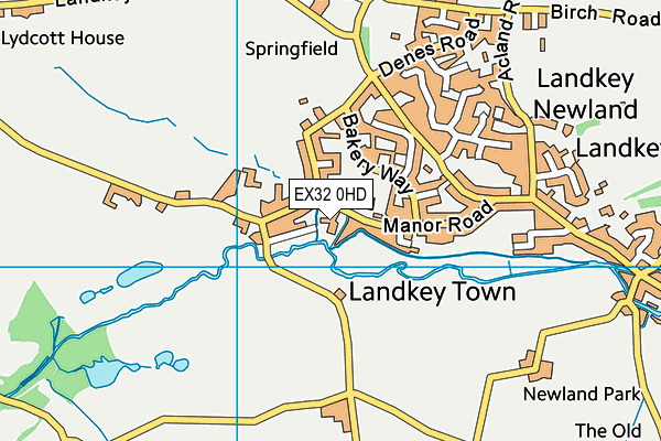 EX32 0HD map - OS VectorMap District (Ordnance Survey)