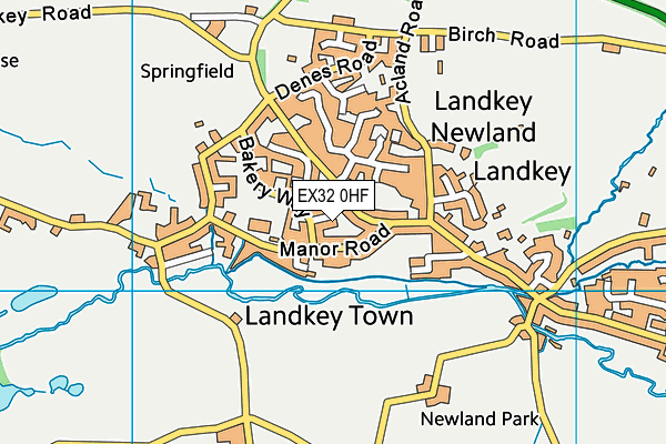 EX32 0HF map - OS VectorMap District (Ordnance Survey)