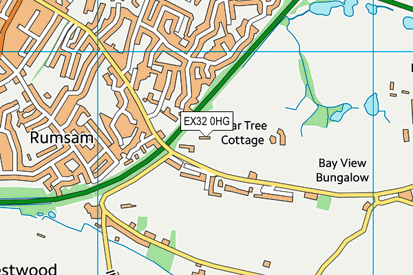 EX32 0HG map - OS VectorMap District (Ordnance Survey)
