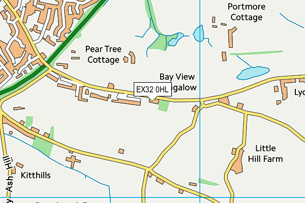 EX32 0HL map - OS VectorMap District (Ordnance Survey)