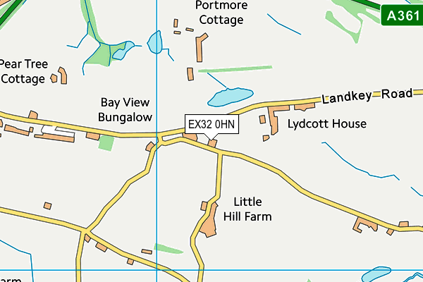 EX32 0HN map - OS VectorMap District (Ordnance Survey)