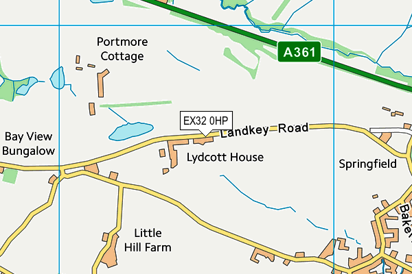 EX32 0HP map - OS VectorMap District (Ordnance Survey)