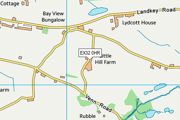 EX32 0HR map - OS VectorMap District (Ordnance Survey)