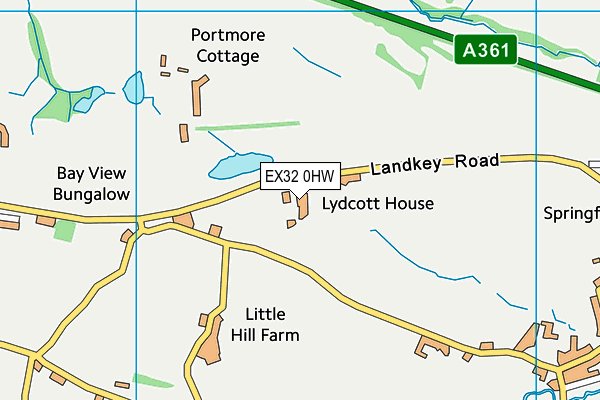 EX32 0HW map - OS VectorMap District (Ordnance Survey)