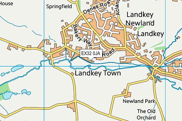 EX32 0JA map - OS VectorMap District (Ordnance Survey)