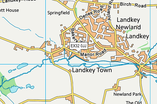 EX32 0JJ map - OS VectorMap District (Ordnance Survey)