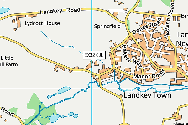 EX32 0JL map - OS VectorMap District (Ordnance Survey)