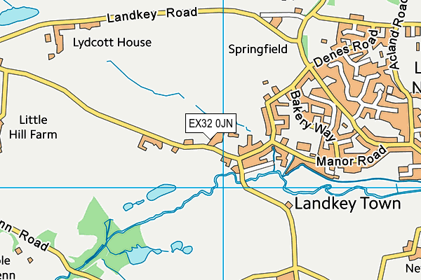 EX32 0JN map - OS VectorMap District (Ordnance Survey)