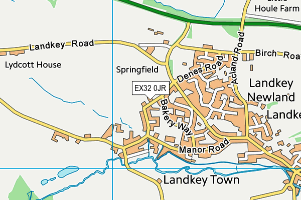 EX32 0JR map - OS VectorMap District (Ordnance Survey)