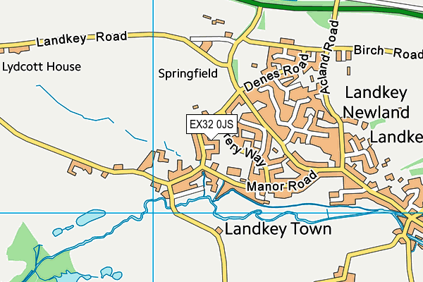 EX32 0JS map - OS VectorMap District (Ordnance Survey)