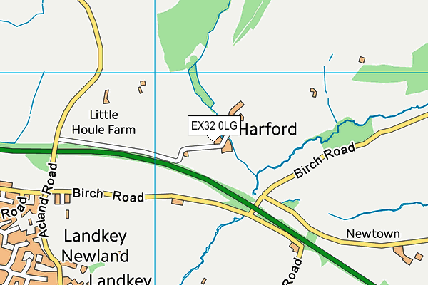 EX32 0LG map - OS VectorMap District (Ordnance Survey)