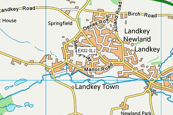 EX32 0LJ map - OS VectorMap District (Ordnance Survey)