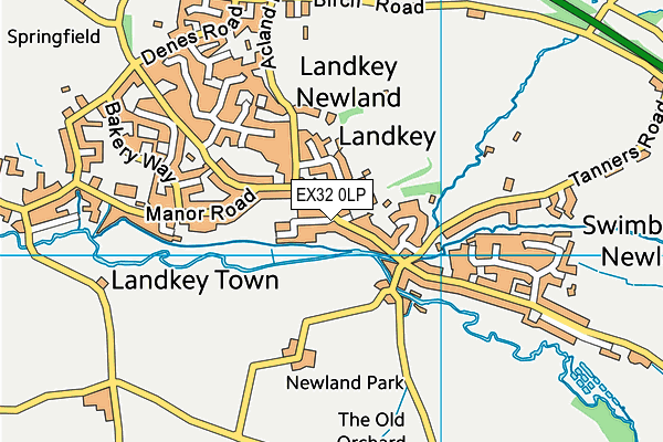 EX32 0LP map - OS VectorMap District (Ordnance Survey)
