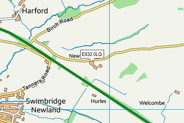 EX32 0LQ map - OS VectorMap District (Ordnance Survey)