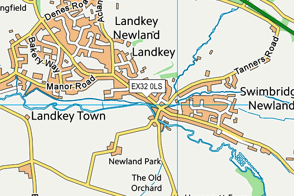 EX32 0LS map - OS VectorMap District (Ordnance Survey)