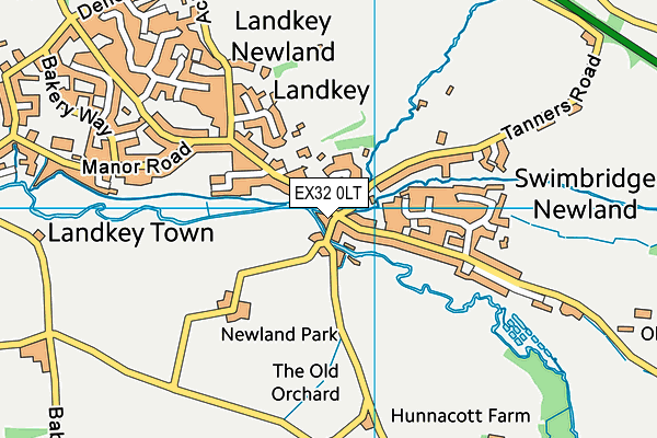 EX32 0LT map - OS VectorMap District (Ordnance Survey)