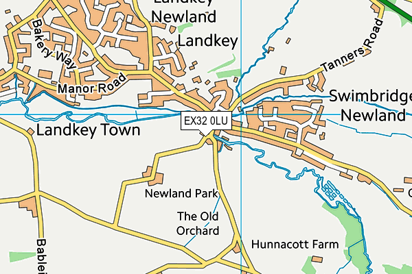 EX32 0LU map - OS VectorMap District (Ordnance Survey)