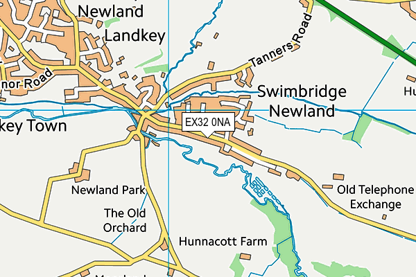 EX32 0NA map - OS VectorMap District (Ordnance Survey)