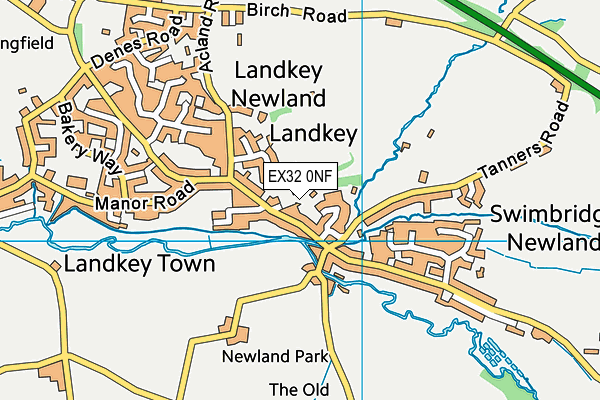 EX32 0NF map - OS VectorMap District (Ordnance Survey)