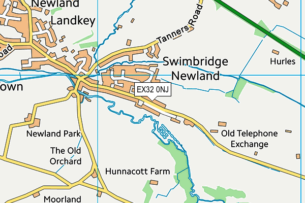 EX32 0NJ map - OS VectorMap District (Ordnance Survey)