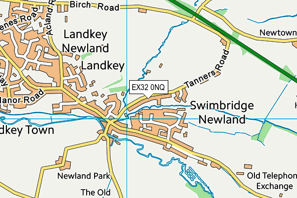 Landkey Town Fc (Tanners Road) map (EX32 0NQ) - OS VectorMap District (Ordnance Survey)