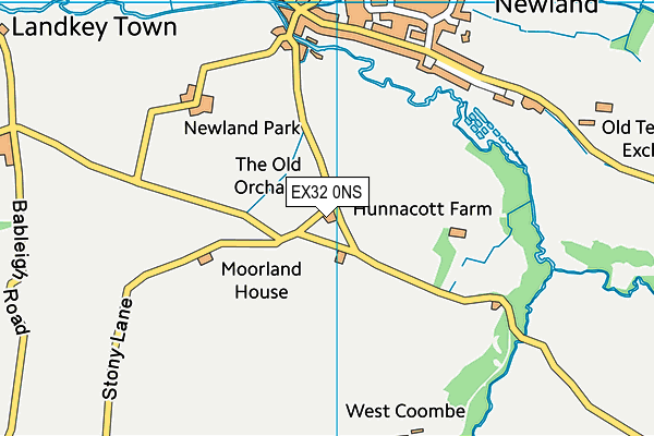 EX32 0NS map - OS VectorMap District (Ordnance Survey)