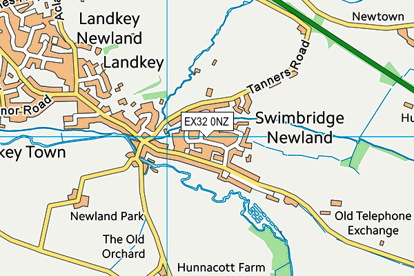 EX32 0NZ map - OS VectorMap District (Ordnance Survey)