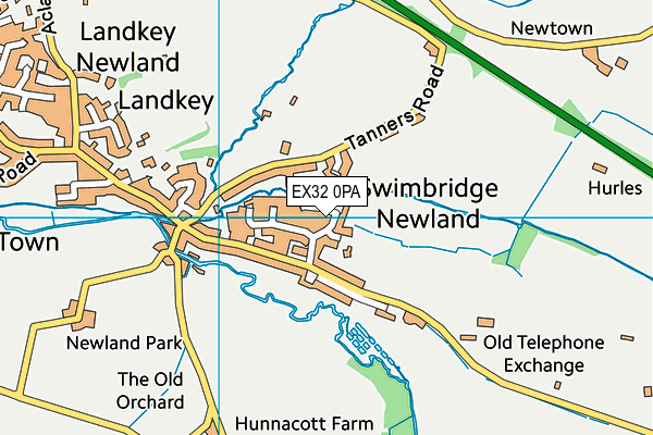 EX32 0PA map - OS VectorMap District (Ordnance Survey)