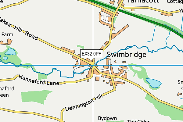 EX32 0PF map - OS VectorMap District (Ordnance Survey)