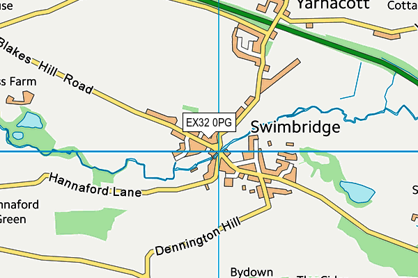 EX32 0PG map - OS VectorMap District (Ordnance Survey)