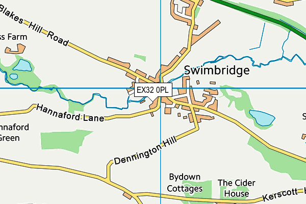 EX32 0PL map - OS VectorMap District (Ordnance Survey)