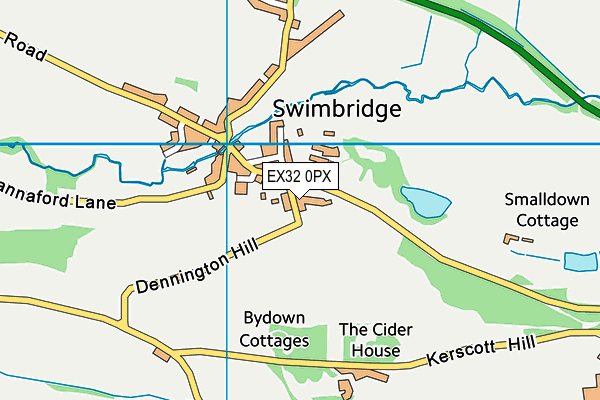 EX32 0PX map - OS VectorMap District (Ordnance Survey)