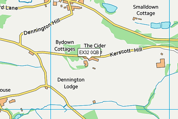 EX32 0QB map - OS VectorMap District (Ordnance Survey)