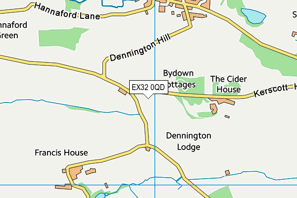 EX32 0QD map - OS VectorMap District (Ordnance Survey)