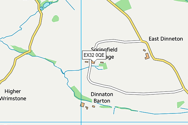 EX32 0QE map - OS VectorMap District (Ordnance Survey)