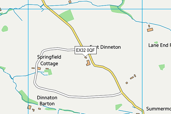 EX32 0QF map - OS VectorMap District (Ordnance Survey)