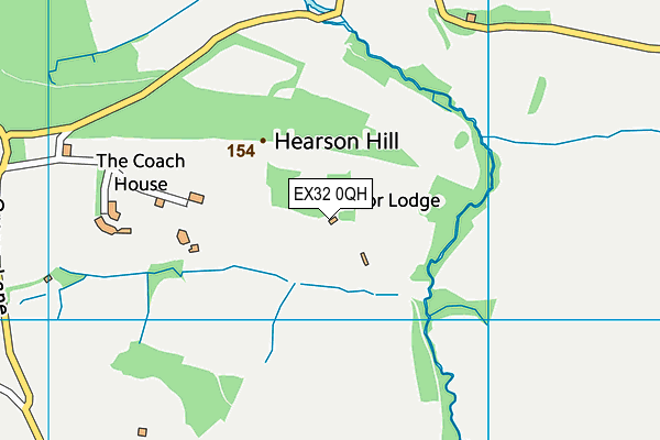 EX32 0QH map - OS VectorMap District (Ordnance Survey)