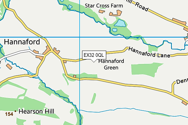 EX32 0QL map - OS VectorMap District (Ordnance Survey)