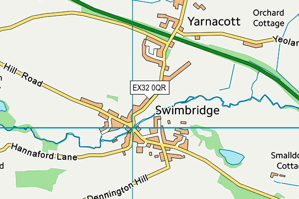 EX32 0QR map - OS VectorMap District (Ordnance Survey)