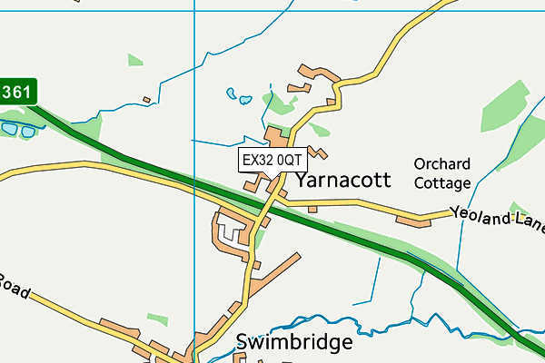 EX32 0QT map - OS VectorMap District (Ordnance Survey)