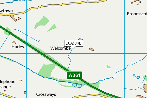 EX32 0RB map - OS VectorMap District (Ordnance Survey)