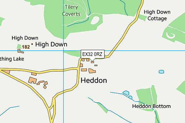 EX32 0RZ map - OS VectorMap District (Ordnance Survey)